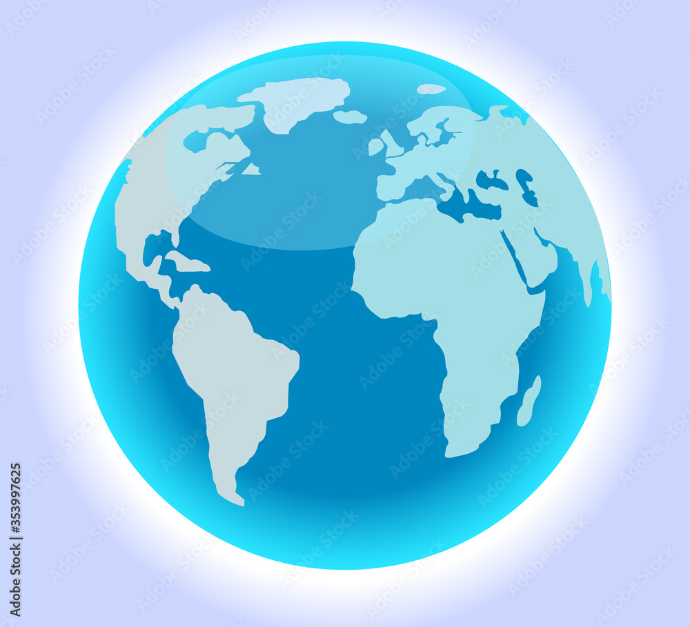 Earth globes isolated on white background. Flat planet Earth icon. Vector illustration.