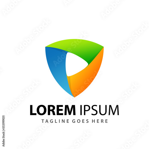 Abstract Gradient Shield Play Media Logo Design Template Premium Vector Free Download Abstract Gradient Shield Play Media Logo Design Template Premium Vector - GFXLoad