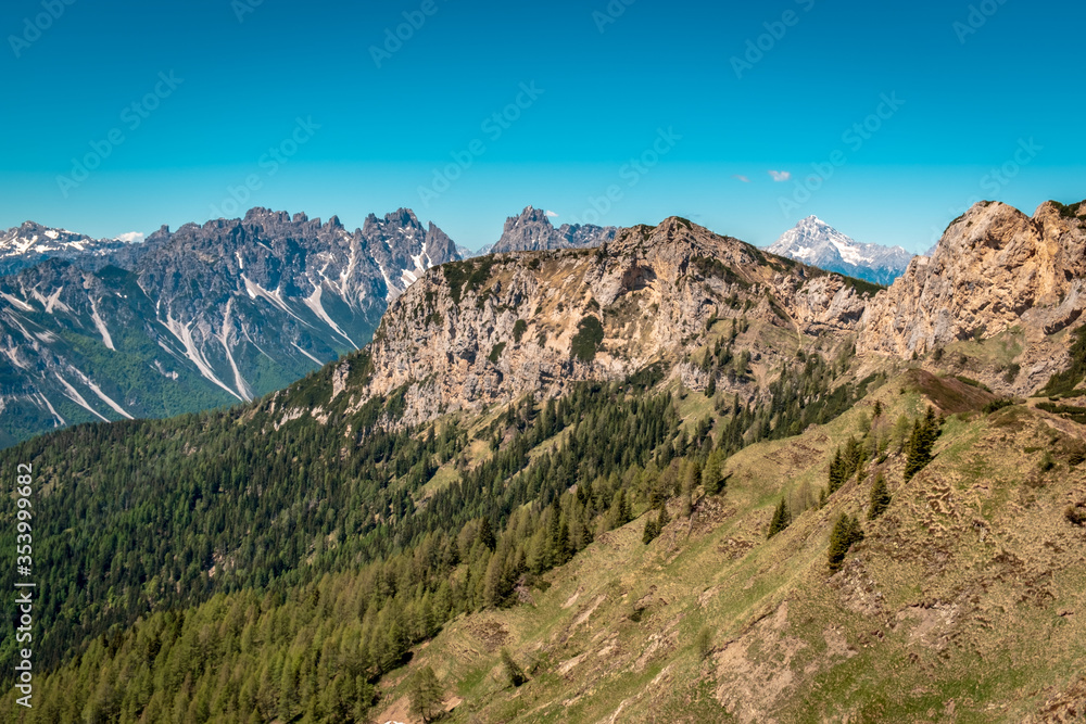 Exploration spring day in the beautiful Carnic Alps, Friuli-Venezia Giulia, Italy