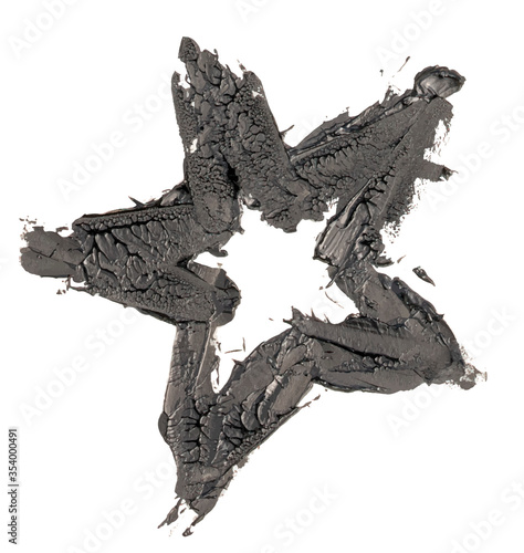 Star hand drawn isolated paintbrush stroke with dirty black color esp 10 vector illustration