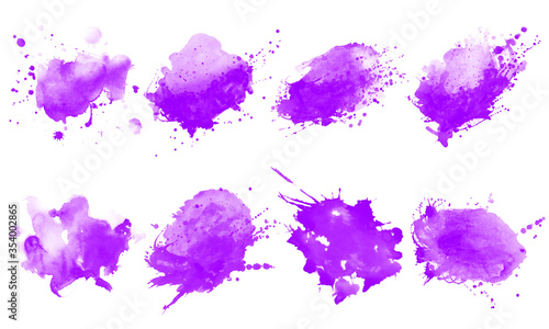 Beautiful watercolor splash brushes. Set of abstract brushes
