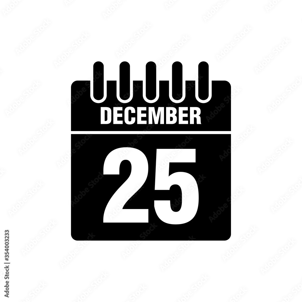 25 december calendar - christmas icon vector design template 25 december calendar - christmas icon vector design template