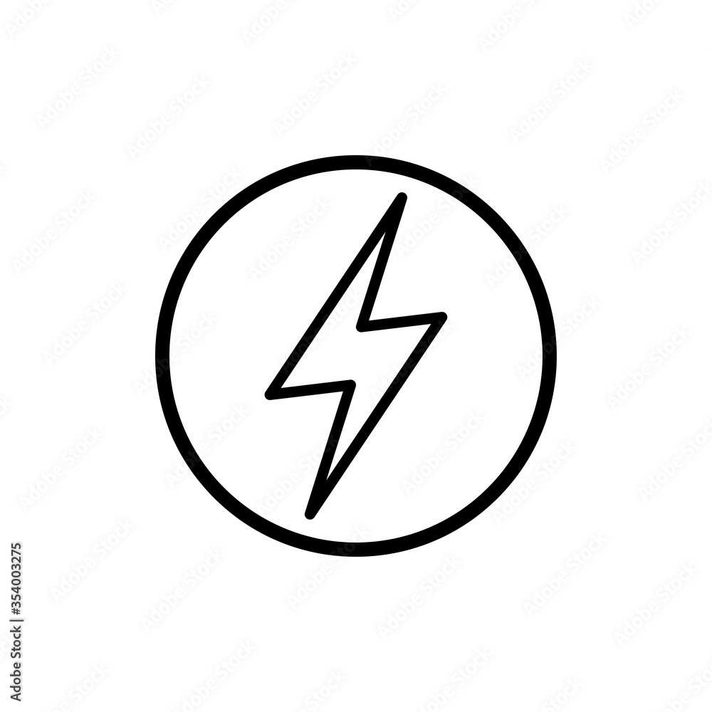 lightning bolt - electric power icon vector design template