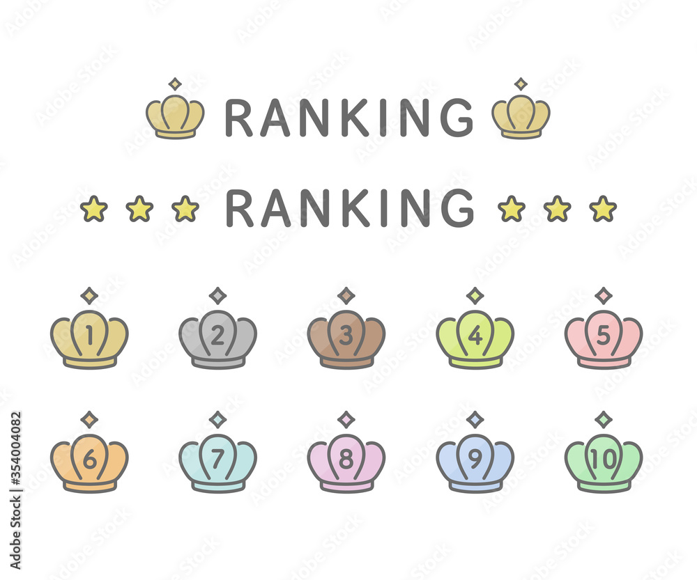 ランキングのアイコンのセット/順位/イラスト ランキングのアイコンのセット/順位/イラスト