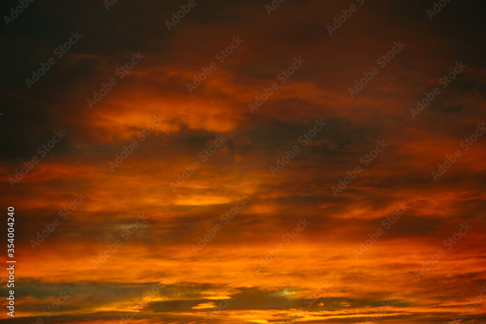 Dramatic sunset and sunrise sky. Sunset and sunrise orange and purple color sky background. Nature background