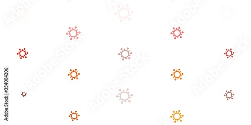 Light Red, Yellow vector template with flu signs.