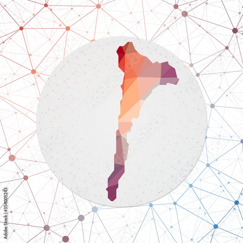 Abstract vector map of Ko Samet. Technology in the island geometric style poster. Polygonal Ko Samet map on 3d triangular mesh background. EPS10 Vector.