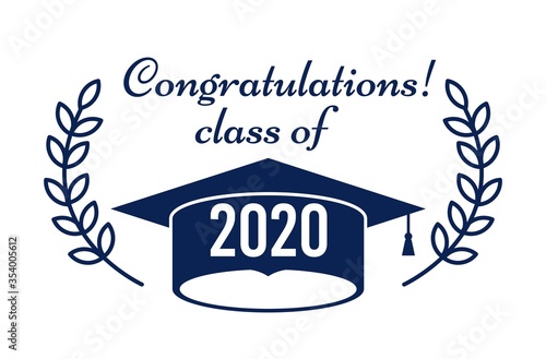 Class of 2020 with graduation cap. Congratulations on graduation.