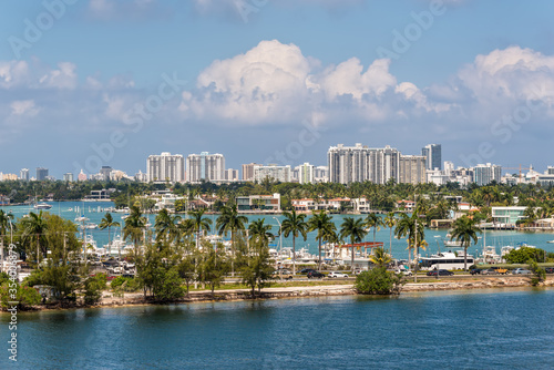 View of Biscayne Bay in Miami, Florida, USA