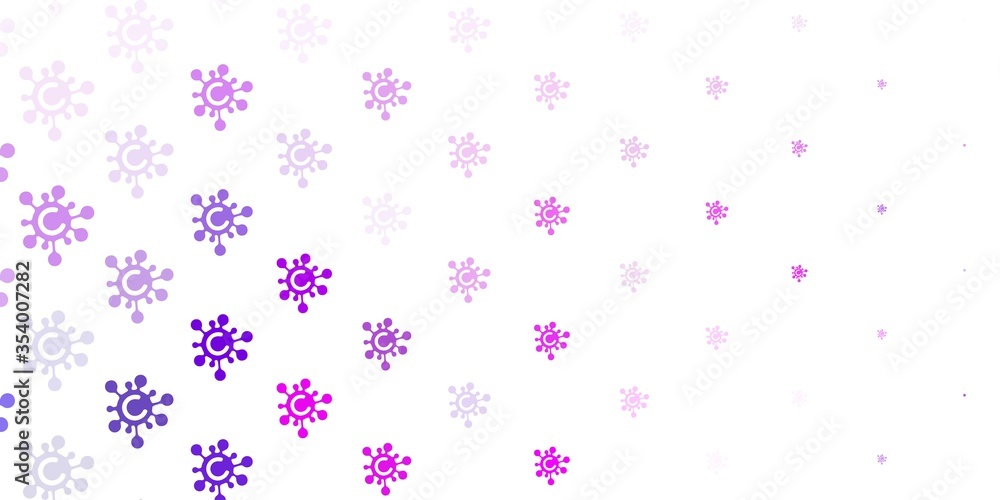 Light Purple, Pink vector pattern with coronavirus elements. Light Purple, Pink vector pattern with coronavirus elements.