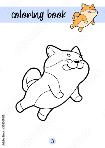 Coloring book for kids cute dogs characters