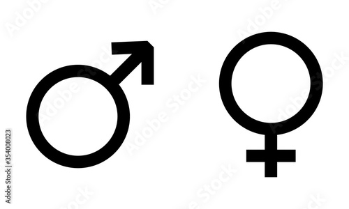 Male and female icon, symbol set. Website design vector illustration isolated on white background