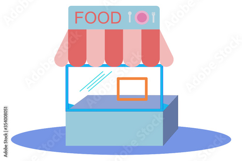 Protection for food shop. Idea for food shop or street food protection. Safe from corona virus outbreak. Vector illustration.