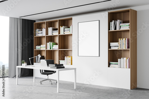 White CEO office corner with poster © ImageFlow
