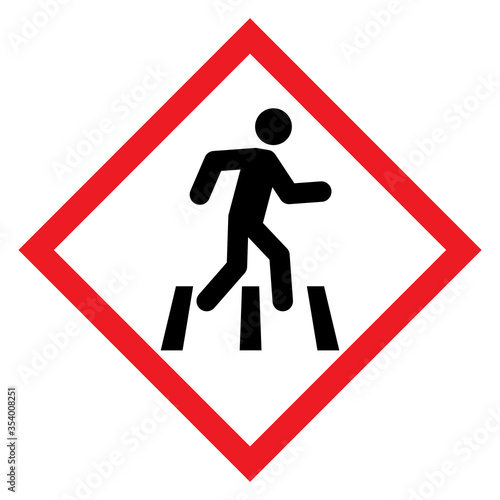 No walk icon access for pedestrians prohibition sign, vector illustration. No pedestrian sign