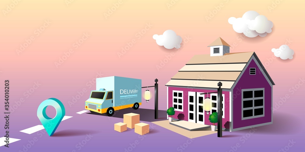 Online delivery service / vector illustration 