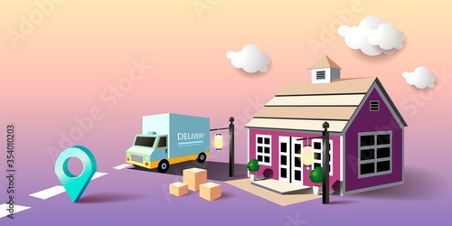 Online delivery service / vector illustration © Pawan