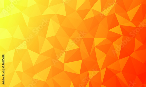Orange abstract geometric background of triangles with a gradient in low poly style. Design for business and advertising. Vector stock illustration.