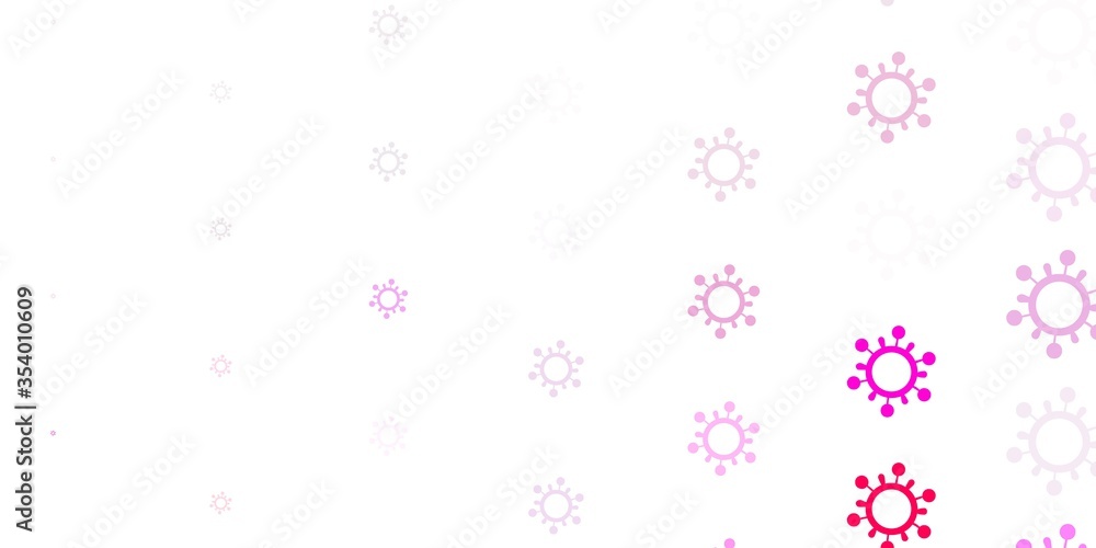 Light Red, Yellow vector backdrop with virus symbols.