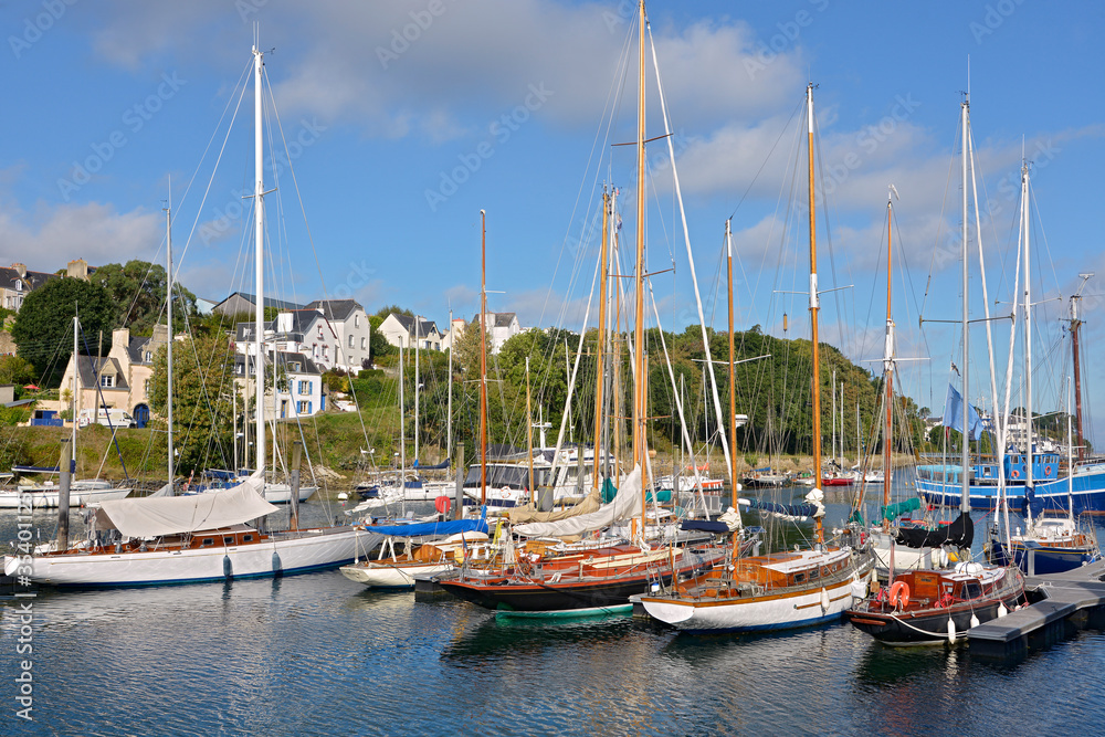 Marina of Douarnenez, a commune in the Finistère department of Brittany in north-western France.