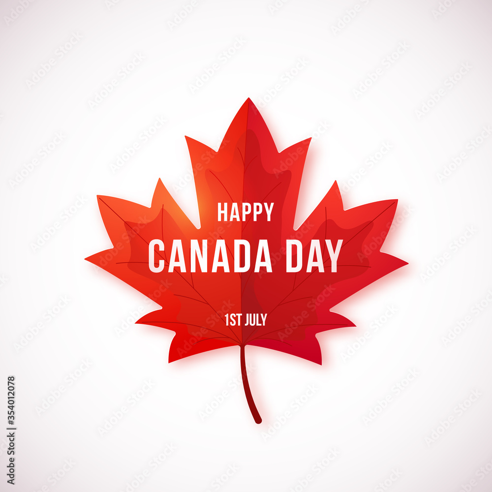 Happy Canada Day vector design isolated on white background. Greeting card with red canada maple leaf. 1th of July celebration background. Happy Canada Day vector design isolated on white background. Greeting card with red canada maple leaf. 1th of July celebration background.