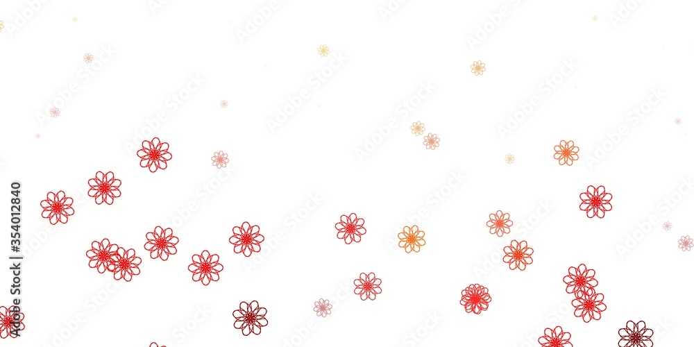 Light Red, Yellow vector natural layout with flowers. Light Red, Yellow vector natural layout with flowers.