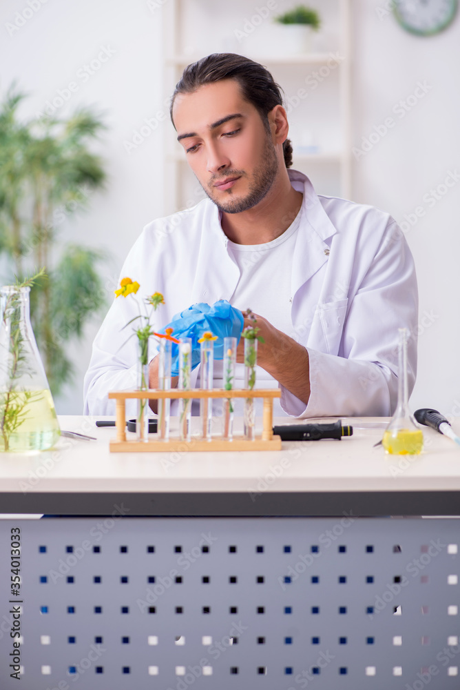 Young male chemist working in the lab Young male chemist working in the lab