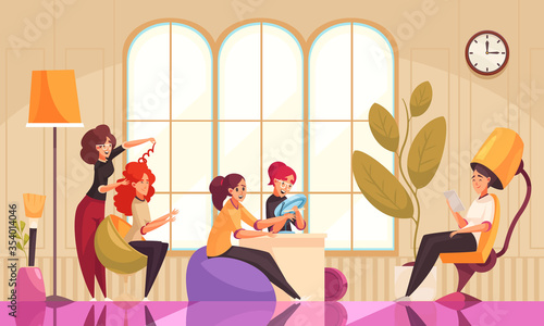 Beautician Stylist Studio Composition
