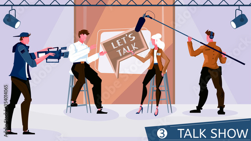 News Backstage Flat Composition