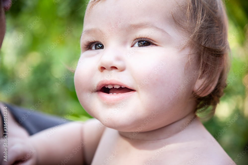 Portrait of a cute baby in nature Portrait of a cute baby in nature