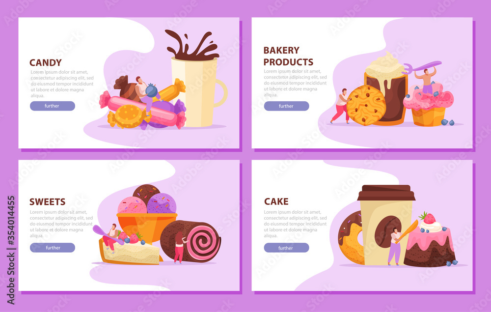 Sweets And People Concept Icons Set