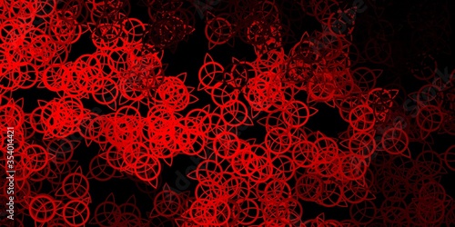 Dark Red vector background with occult symbols.