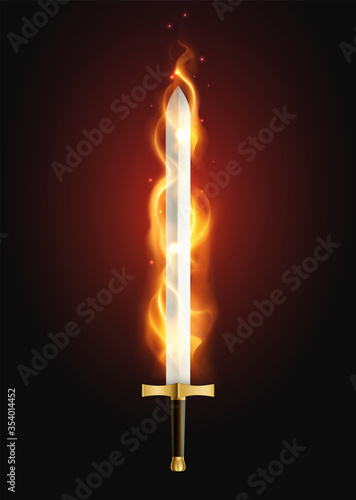 Flaming Sword Realistic Image 