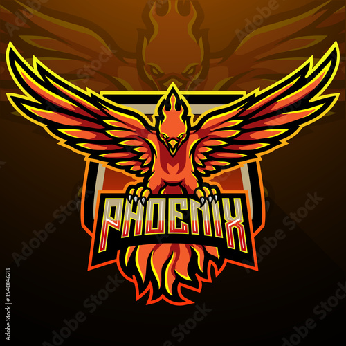 Phoenix esport logo mascot design