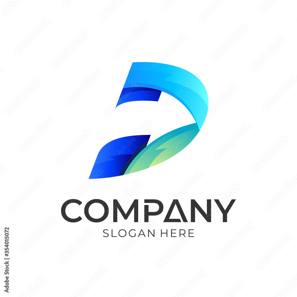 Letter d arrow vector logo design. Business company name icon template ...
