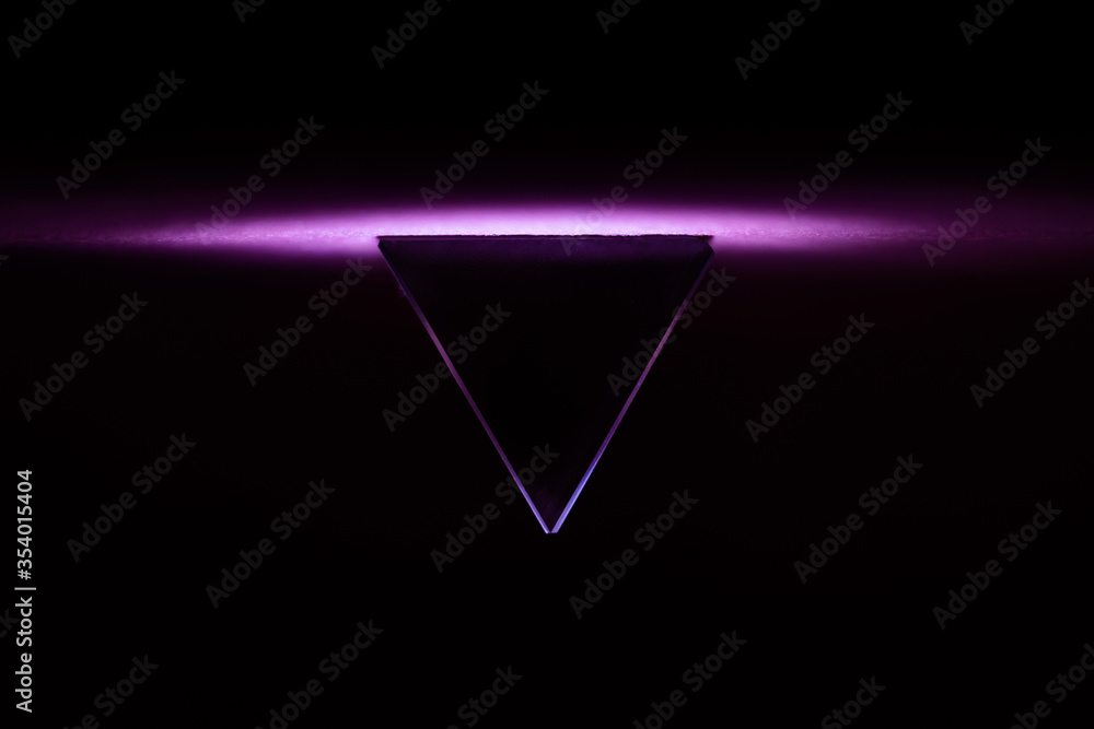 Triangle of illuminated glass. Triangle of illuminated glass.