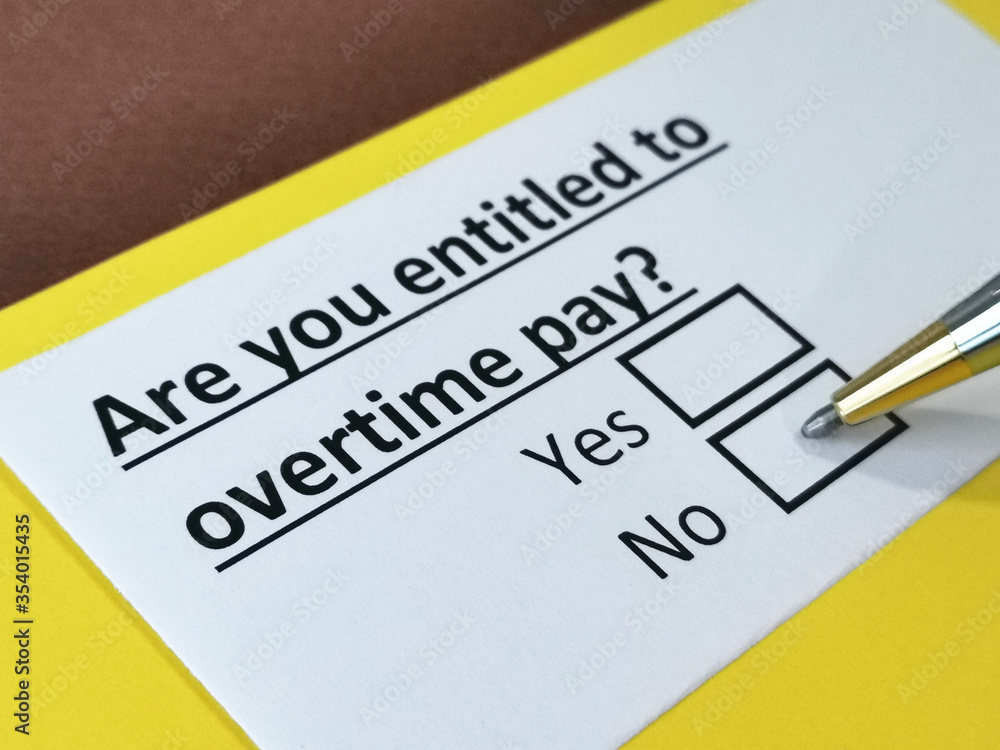 One person is answering question about overtime pay. One person is answering question about overtime pay.