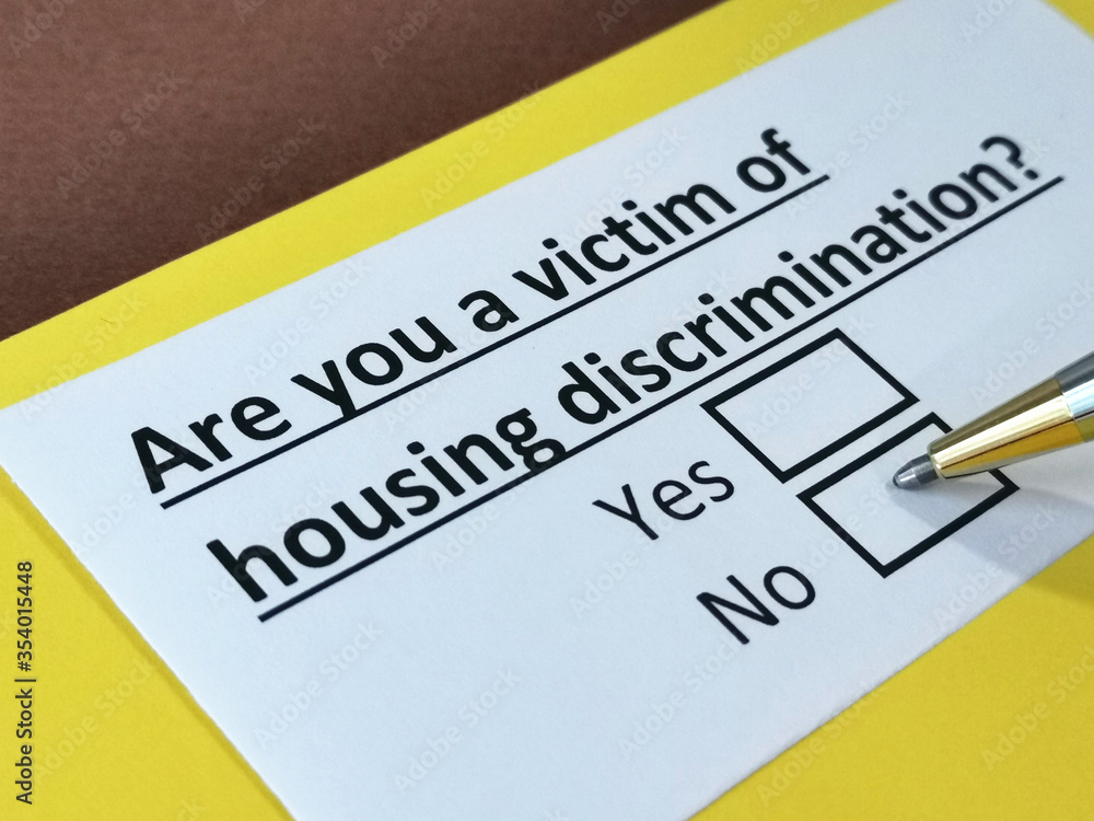 One person is answering question about housing discrimination. One person is answering question about housing discrimination.