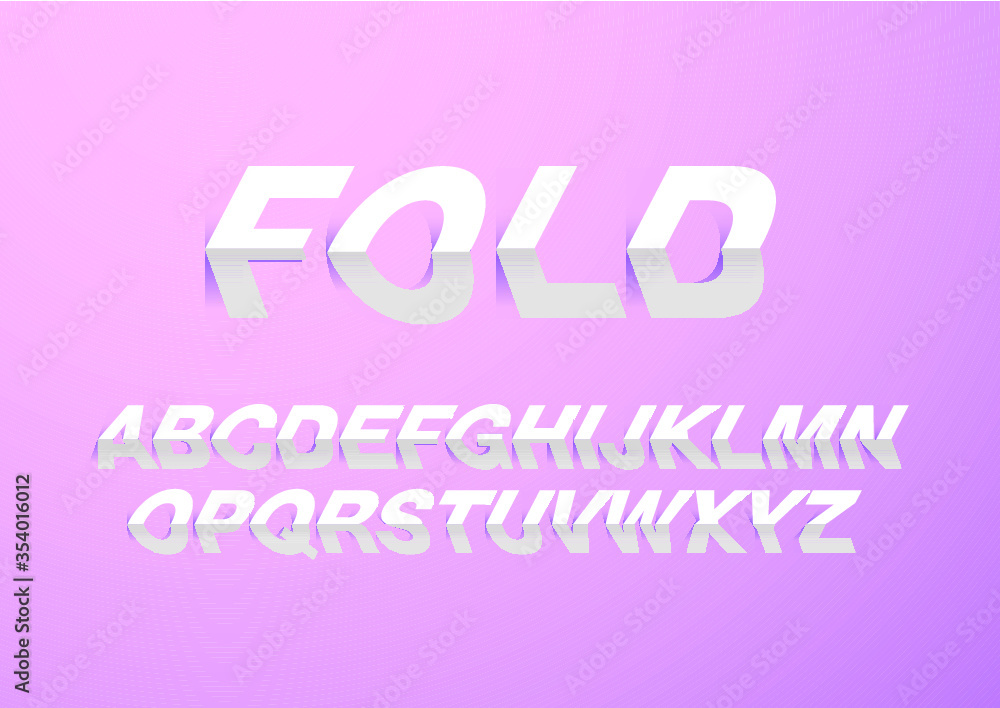 fold typography design vector