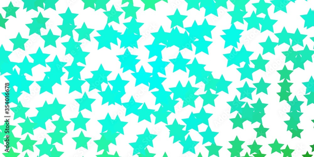 Light Green vector background with colorful stars. Colorful illustration with abstract gradient stars. Design for your business promotion.