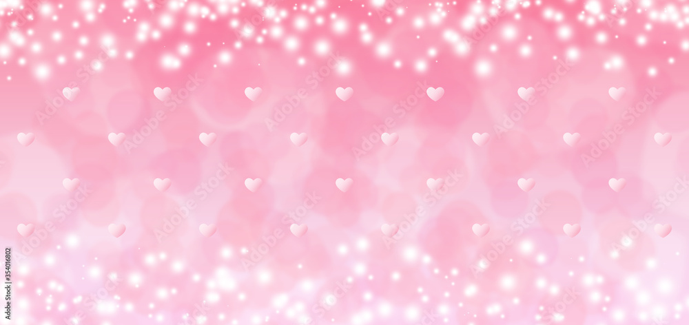 Hearts on pink background.