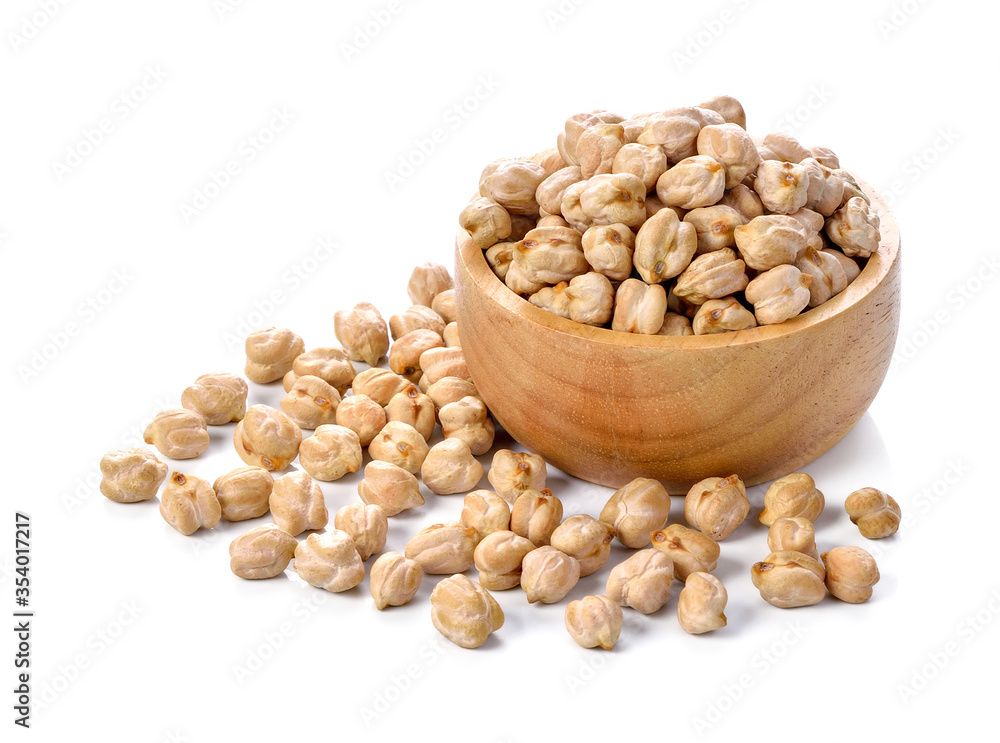 Dried chickpeas on white background Dried chickpeas on white background