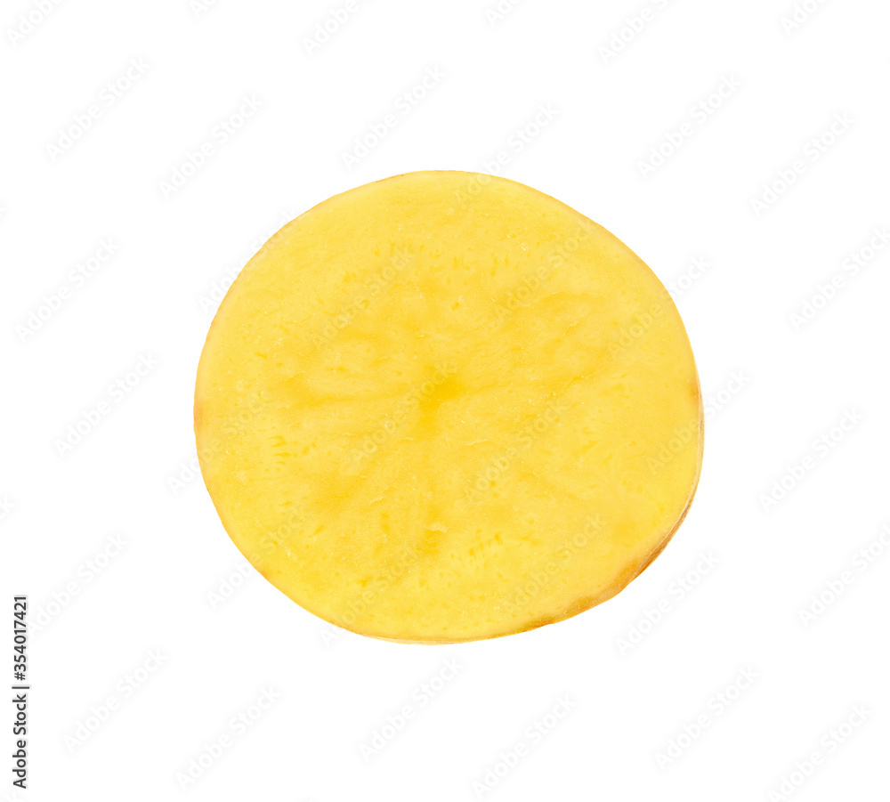 Fresh potato slice isolated on white background Fresh potato slice isolated on white background