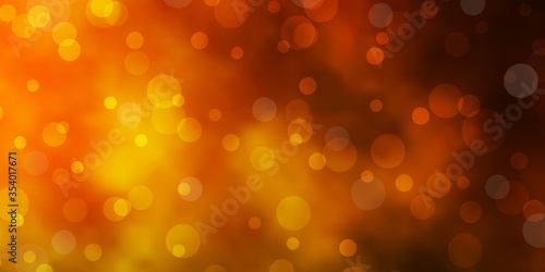 Dark Green, Yellow vector texture with disks. Abstract decorative design in gradient style with bubbles. New template for a brand book.