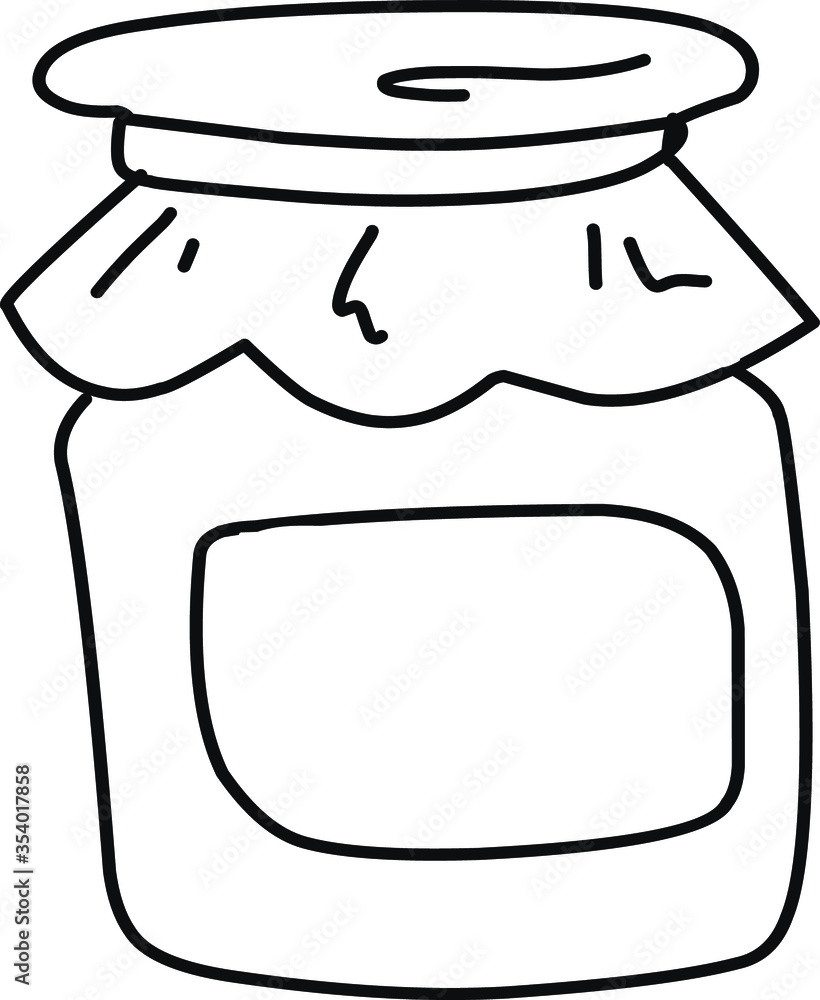 Single hand drawn element jar with jam. Isolated doodle vector illustration. Single hand drawn element jar with jam. Isolated doodle vector illustration.