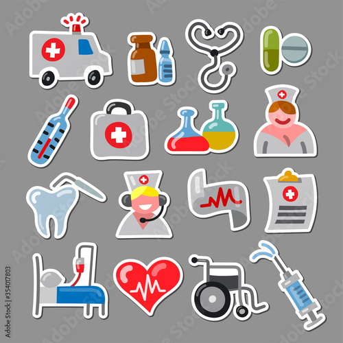 medicine stickers set