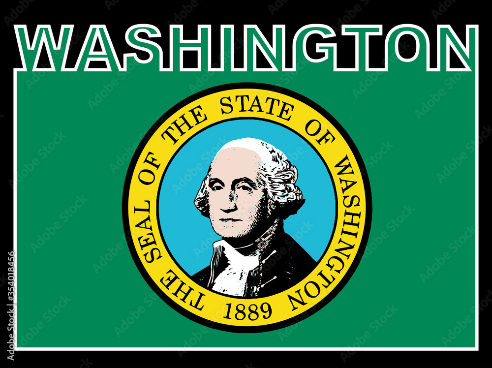 Washington State Text Flag Washington State Text Flag