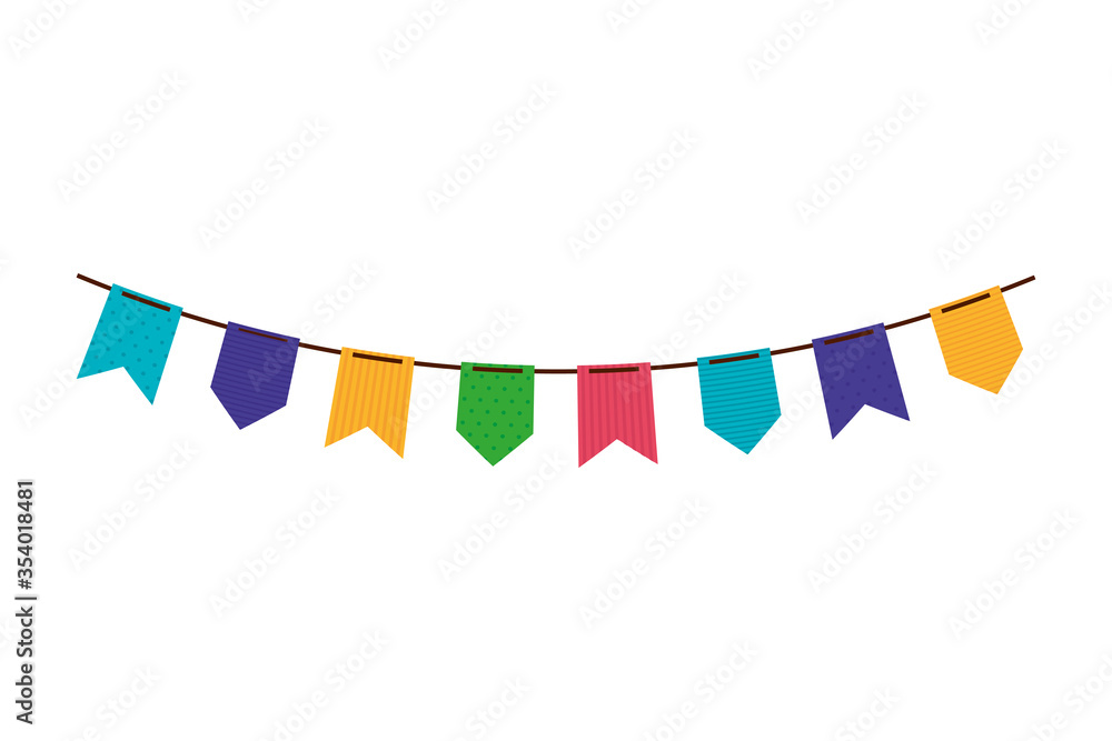 Obraz premium carnival colored garland, festive celebration, isolated icon vector illustration design