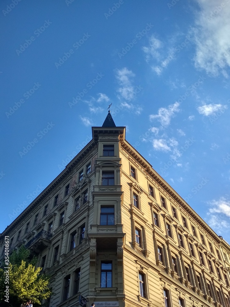 old building with blue sky