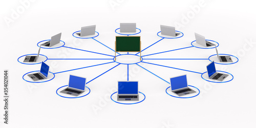 online education on white b...